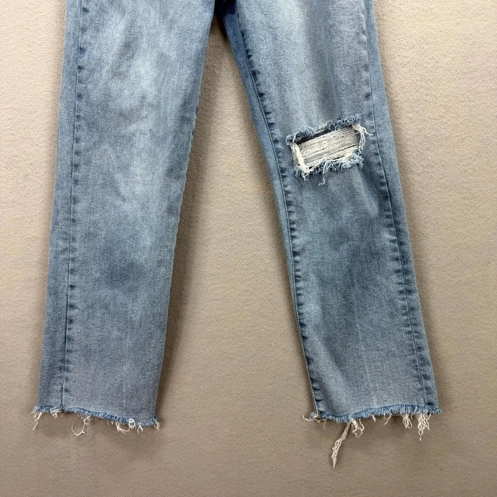 Kensie Jeans Women 8/29 Blue Pants Distress Vintage Luxe The Ella High Rise Slim